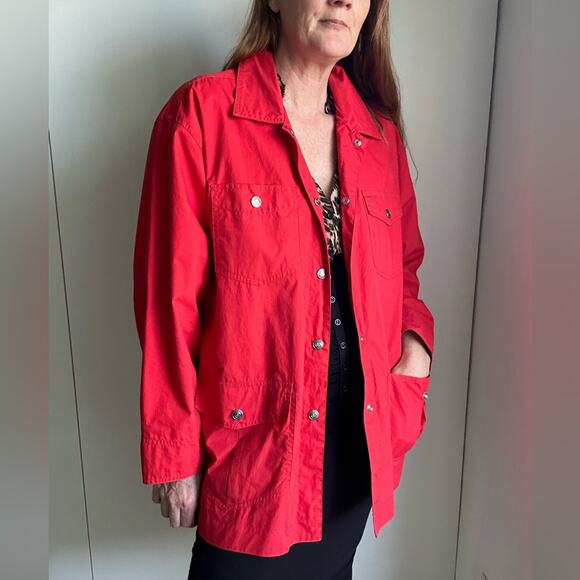 VTG Womens Red Barn Jacket Size Medkium Liz Claiborne Fisherman core Fall - Picture 7 of 11